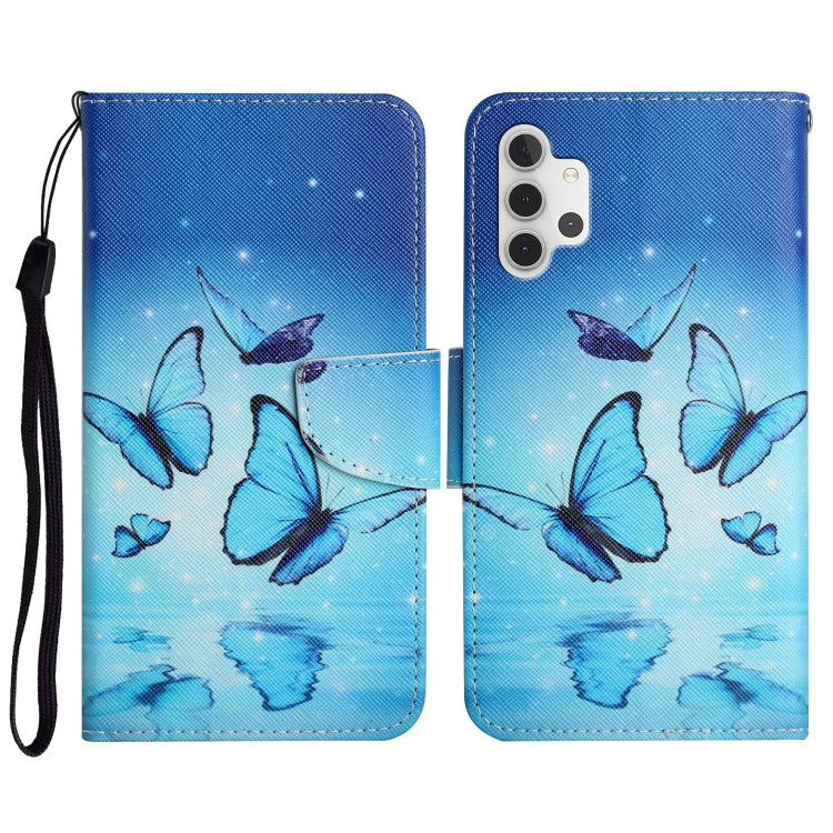 Custodia in pelle flip orizzontale con motivo dipinto con supporto, slot per schede e portafoglio, For Samsung Galaxy A32 4G