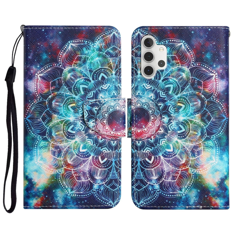 Custodia in pelle flip orizzontale con motivo dipinto con supporto, slot per schede e portafoglio, For Samsung Galaxy A32 4G