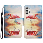 Custodia in pelle flip orizzontale con motivo dipinto con supporto, slot per schede e portafoglio, For Samsung Galaxy A32 5G
