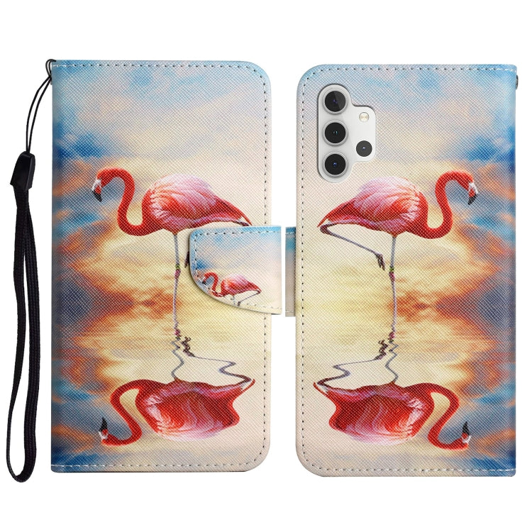 Custodia in pelle flip orizzontale con motivo dipinto con supporto, slot per schede e portafoglio, For Samsung Galaxy A32 5G