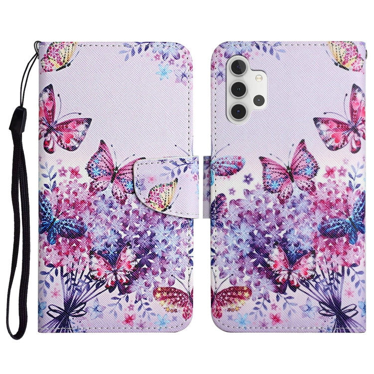 Custodia in pelle flip orizzontale con motivo dipinto con supporto, slot per schede e portafoglio, For Samsung Galaxy A32 5G