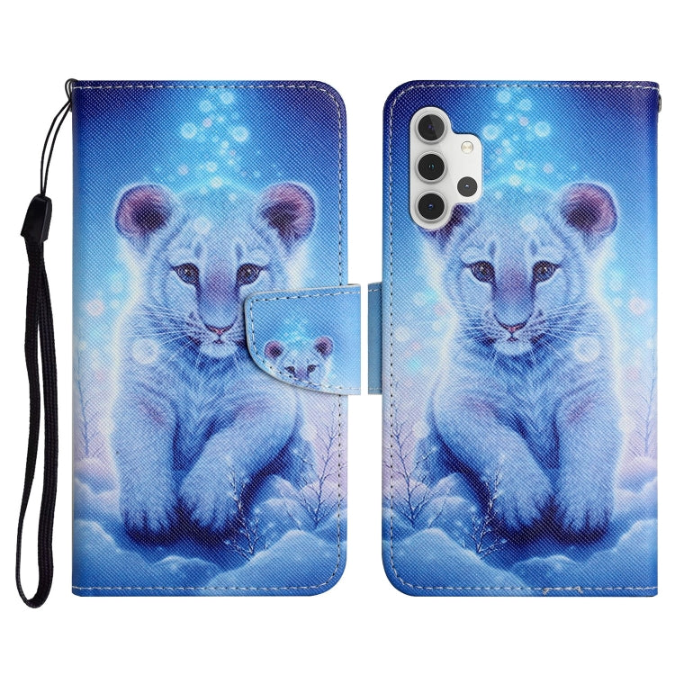 Custodia in pelle flip orizzontale con motivo dipinto con supporto, slot per schede e portafoglio, For Samsung Galaxy A32 5G
