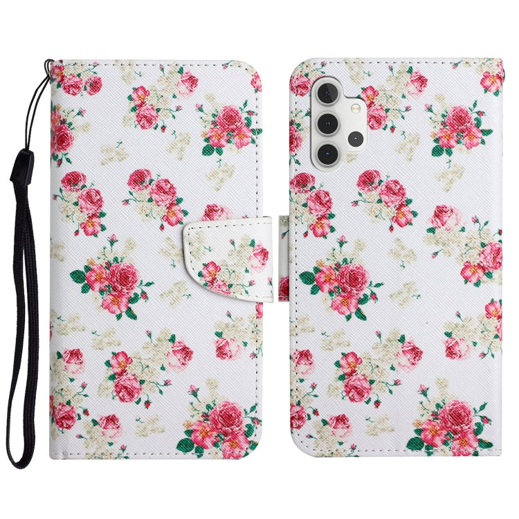 Custodia in pelle flip orizzontale con motivo dipinto con supporto, slot per schede e portafoglio, For Samsung Galaxy A32 5G