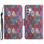 Custodia in pelle flip orizzontale con motivo dipinto con supporto, slot per schede e portafoglio, For Samsung Galaxy A32 5G