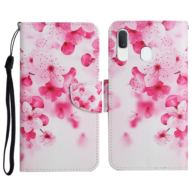 Custodia in pelle flip orizzontale con motivo dipinto con supporto, slot per schede e portafoglio, For Samsung Galaxy A40