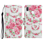 Custodia in pelle flip orizzontale con motivo dipinto con supporto, slot per schede e portafoglio, For Samsung Galaxy A40