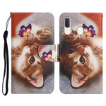 Custodia in pelle flip orizzontale con motivo dipinto con supporto, slot per schede e portafoglio, For Samsung Galaxy A40