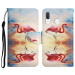 Custodia in pelle flip orizzontale con motivo dipinto con supporto, slot per schede e portafoglio, For Samsung Galaxy A40