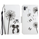 Custodia in pelle flip orizzontale con motivo dipinto con supporto, slot per schede e portafoglio, For Samsung Galaxy A40