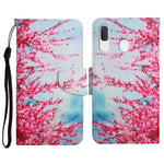 Custodia in pelle flip orizzontale con motivo dipinto con supporto, slot per schede e portafoglio, For Samsung Galaxy A40