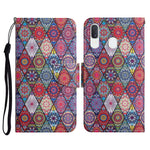 Custodia in pelle flip orizzontale con motivo dipinto con supporto, slot per schede e portafoglio, For Samsung Galaxy A40
