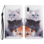 Custodia in pelle flip orizzontale con motivo dipinto con supporto, slot per schede e portafoglio, For Samsung Galaxy A40