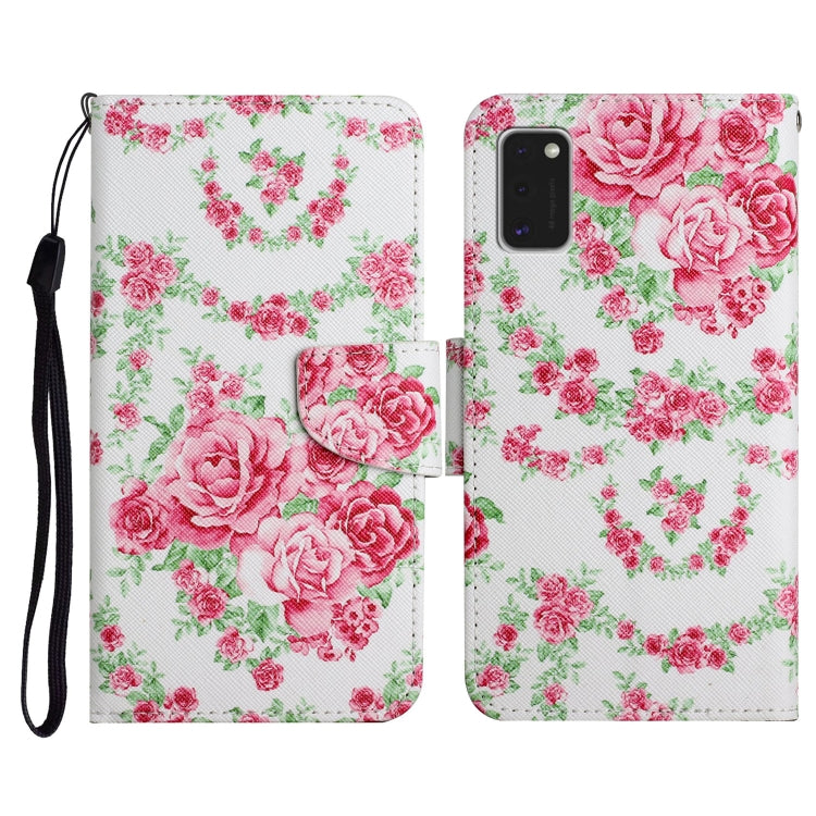 Custodia in pelle flip orizzontale con motivo dipinto con supporto, slot per schede e portafoglio, For Samsung Galaxy A41