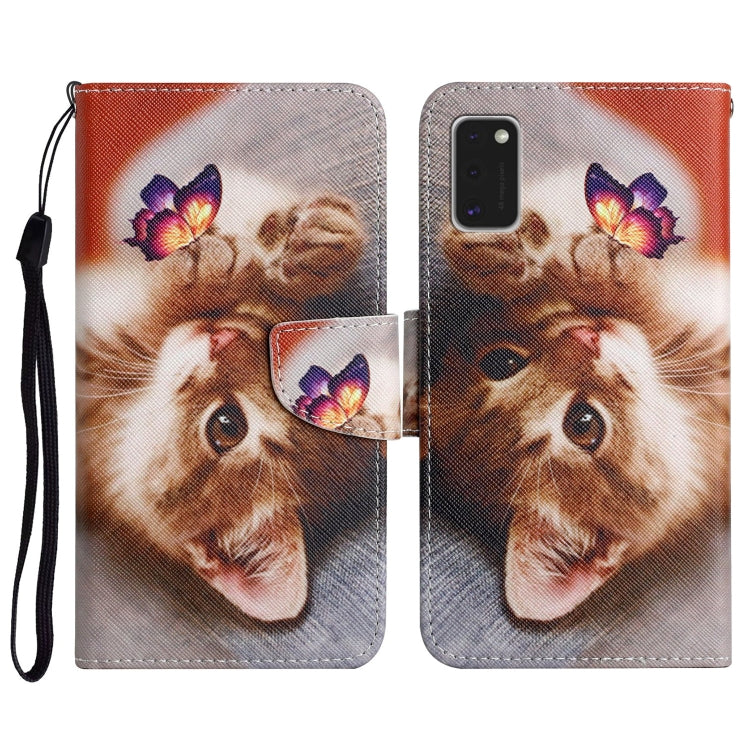 Custodia in pelle flip orizzontale con motivo dipinto con supporto, slot per schede e portafoglio, For Samsung Galaxy A41