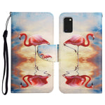 Custodia in pelle flip orizzontale con motivo dipinto con supporto, slot per schede e portafoglio, For Samsung Galaxy A41
