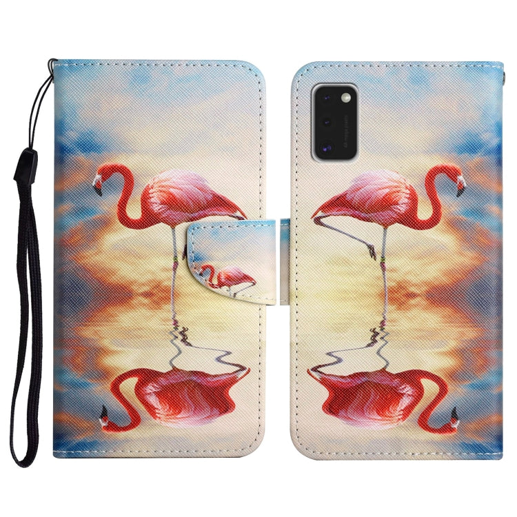 Custodia in pelle flip orizzontale con motivo dipinto con supporto, slot per schede e portafoglio, For Samsung Galaxy A41
