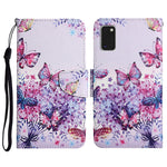 Custodia in pelle flip orizzontale con motivo dipinto con supporto, slot per schede e portafoglio, For Samsung Galaxy A41