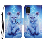 Custodia in pelle flip orizzontale con motivo dipinto con supporto, slot per schede e portafoglio, For Samsung Galaxy A41