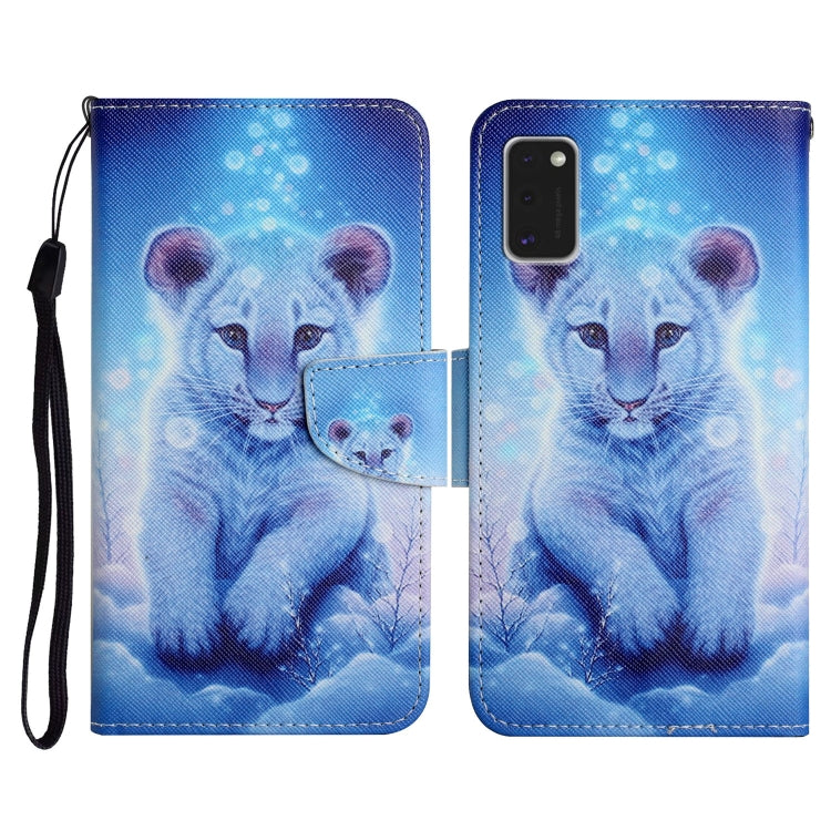 Custodia in pelle flip orizzontale con motivo dipinto con supporto, slot per schede e portafoglio, For Samsung Galaxy A41