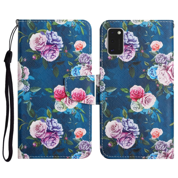 Custodia in pelle flip orizzontale con motivo dipinto con supporto, slot per schede e portafoglio, For Samsung Galaxy A41