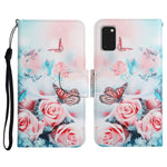 Custodia in pelle flip orizzontale con motivo dipinto con supporto, slot per schede e portafoglio, For Samsung Galaxy A41