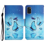 Custodia in pelle flip orizzontale con motivo dipinto con supporto, slot per schede e portafoglio, For Samsung Galaxy A41