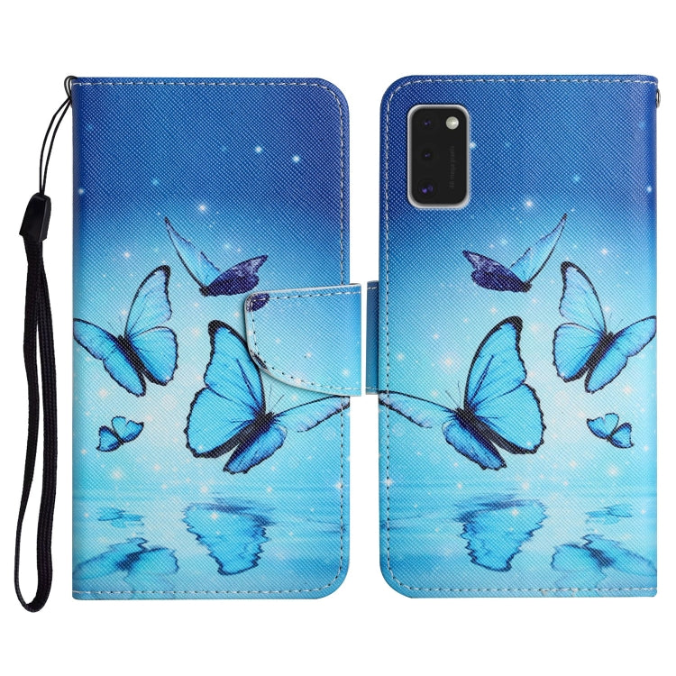 Custodia in pelle flip orizzontale con motivo dipinto con supporto, slot per schede e portafoglio, For Samsung Galaxy A41