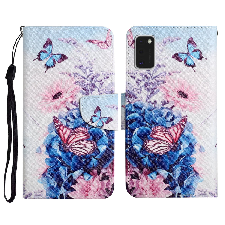 Custodia in pelle flip orizzontale con motivo dipinto con supporto, slot per schede e portafoglio, For Samsung Galaxy A41