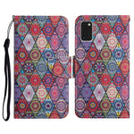 Custodia in pelle flip orizzontale con motivo dipinto con supporto, slot per schede e portafoglio, For Samsung Galaxy A41