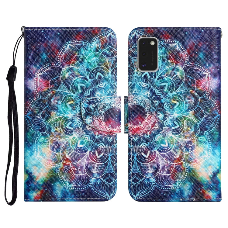 Custodia in pelle flip orizzontale con motivo dipinto con supporto, slot per schede e portafoglio, For Samsung Galaxy A41