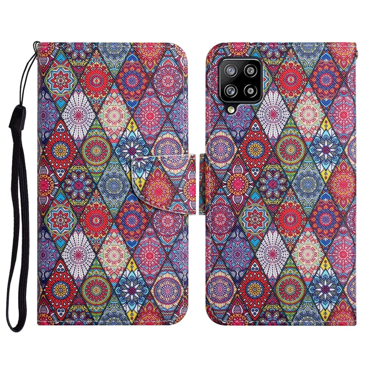 Custodia in pelle flip orizzontale con motivo dipinto con supporto, slot per schede e portafoglio, For Samsung Galaxy A42 5G