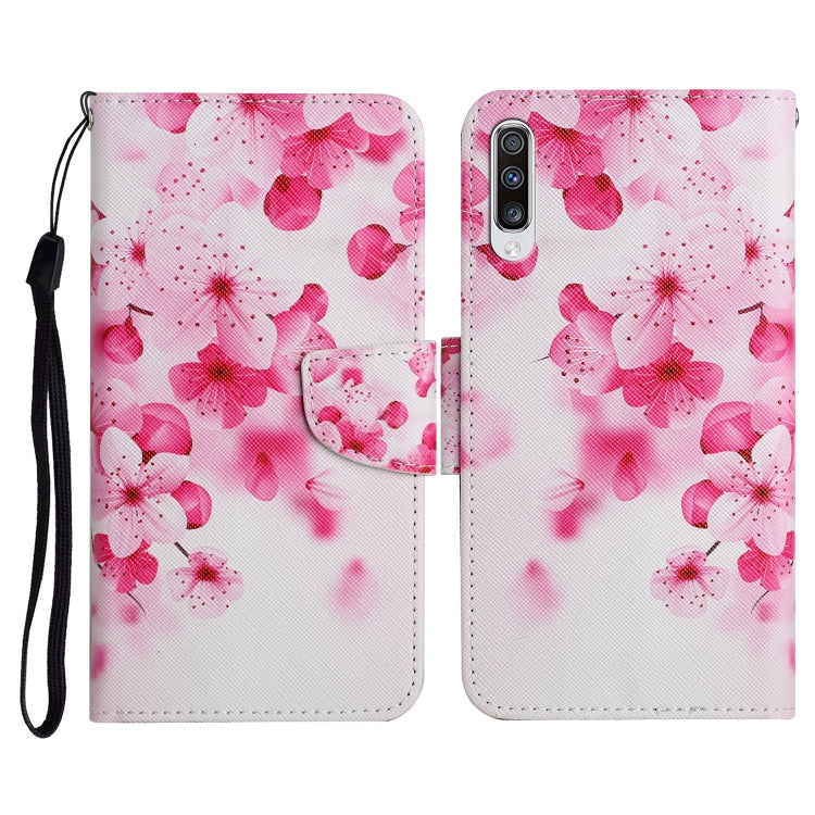 Custodia in pelle flip orizzontale con motivo dipinto con supporto, slot per schede e portafoglio, For Samsung Galaxy A50