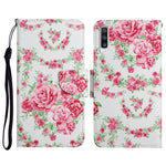 Custodia in pelle flip orizzontale con motivo dipinto con supporto, slot per schede e portafoglio, For Samsung Galaxy A50