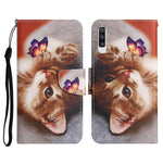 Custodia in pelle flip orizzontale con motivo dipinto con supporto, slot per schede e portafoglio, For Samsung Galaxy A50
