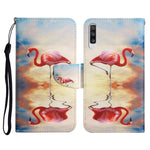 Custodia in pelle flip orizzontale con motivo dipinto con supporto, slot per schede e portafoglio, For Samsung Galaxy A50