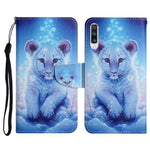 Custodia in pelle flip orizzontale con motivo dipinto con supporto, slot per schede e portafoglio, For Samsung Galaxy A50