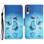Custodia in pelle flip orizzontale con motivo dipinto con supporto, slot per schede e portafoglio, For Samsung Galaxy A50