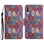 Custodia in pelle flip orizzontale con motivo dipinto con supporto, slot per schede e portafoglio, For Samsung Galaxy A50