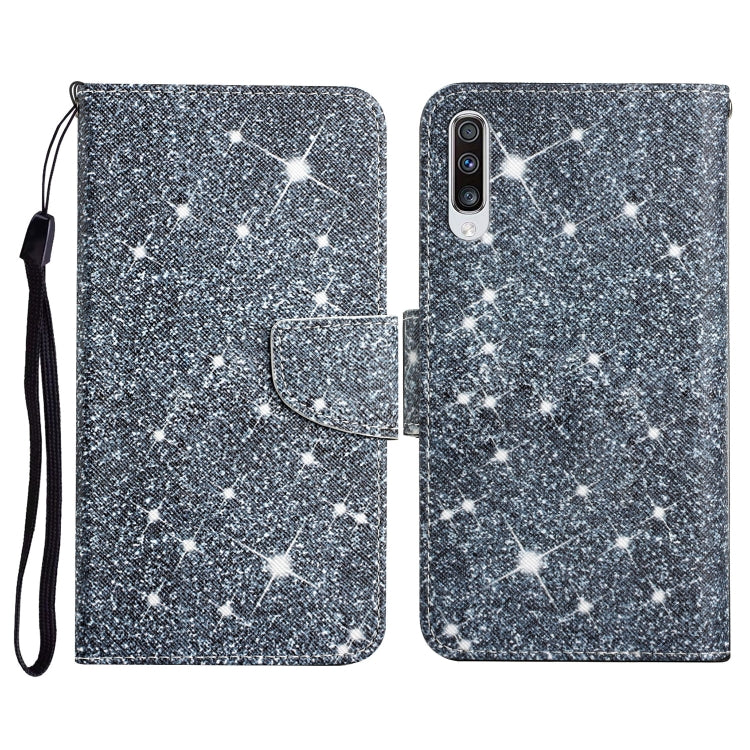 Custodia in pelle flip orizzontale con motivo dipinto con supporto, slot per schede e portafoglio, For Samsung Galaxy A50