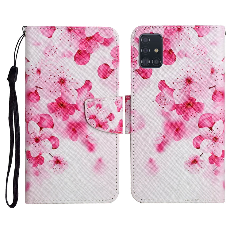 Custodia in pelle flip orizzontale con motivo dipinto con supporto, slot per schede e portafoglio, For Samsung Galaxy A51