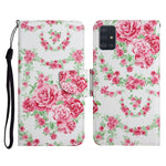 Custodia in pelle flip orizzontale con motivo dipinto con supporto, slot per schede e portafoglio, For Samsung Galaxy A51
