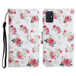 Custodia in pelle flip orizzontale con motivo dipinto con supporto, slot per schede e portafoglio, For Samsung Galaxy A51