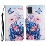 Custodia in pelle flip orizzontale con motivo dipinto con supporto, slot per schede e portafoglio, For Samsung Galaxy A51