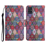 Custodia in pelle flip orizzontale con motivo dipinto con supporto, slot per schede e portafoglio, For Samsung Galaxy A51
