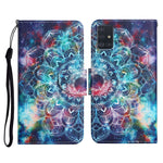 Custodia in pelle flip orizzontale con motivo dipinto con supporto, slot per schede e portafoglio, For Samsung Galaxy A51