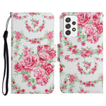 Custodia in pelle flip orizzontale con motivo dipinto con supporto, slot per schede e portafoglio, For Samsung Galaxy A52 5G / 4G