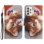 Custodia in pelle flip orizzontale con motivo dipinto con supporto, slot per schede e portafoglio, For Samsung Galaxy A52 5G / 4G