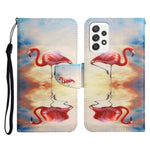 Custodia in pelle flip orizzontale con motivo dipinto con supporto, slot per schede e portafoglio, For Samsung Galaxy A52 5G / 4G