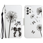 Custodia in pelle flip orizzontale con motivo dipinto con supporto, slot per schede e portafoglio, For Samsung Galaxy A52 5G / 4G