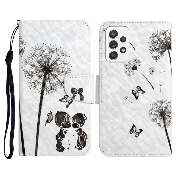 Custodia in pelle flip orizzontale con motivo dipinto con supporto, slot per schede e portafoglio, For Samsung Galaxy A52 5G / 4G